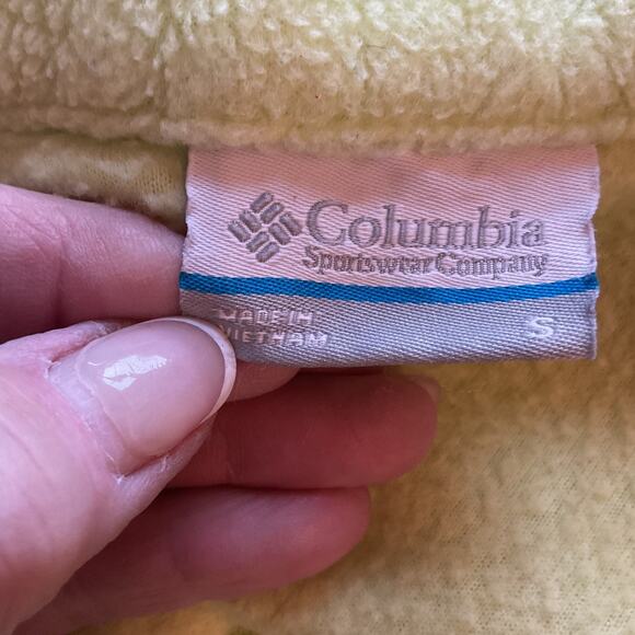 Columbia Lime Fleece Long Sleeve Cord to Cinch Waist Jacket W/ Zip Pockets S - Picture 5 of 7